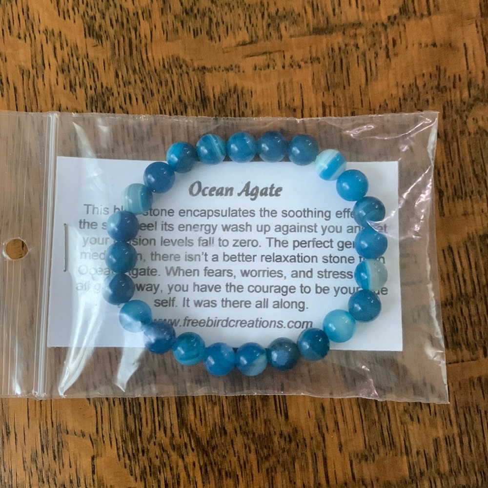 Ocean Agate Beaded Bracelet